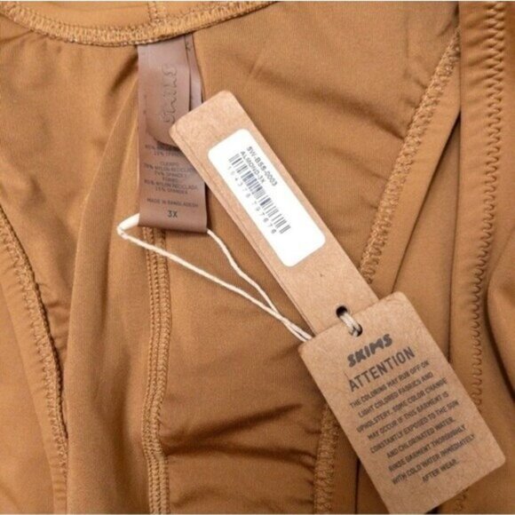 NWT Skims Cycle Suit 3X Almond Swimsuit Stretch Sporty Racerback - Picture 7 of 11